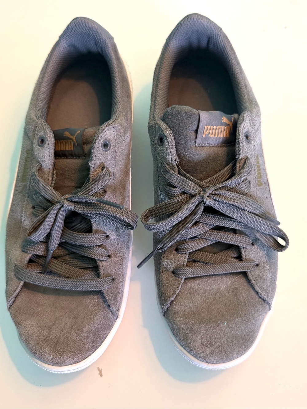 Puma Charcoal Suede Low Profile Sneakers